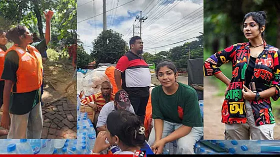 বন্যার্তদের দুয়ারে ‘মিস ওয়ার্ল্ড বাংলাদেশ’ বিজয়ী তোরসা