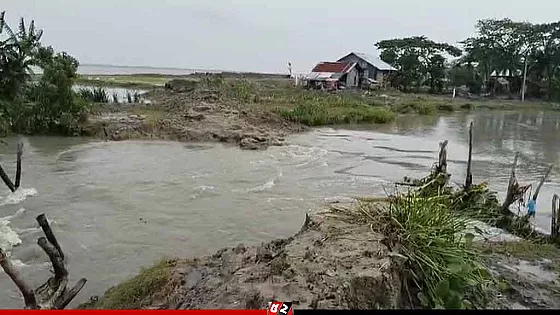 নিম্নচাপের প্রভাবে ভেঙেছে বেড়িবাঁধ, আবারও প্লাবিত হওয়ার শঙ্কা স্থানীয়দের