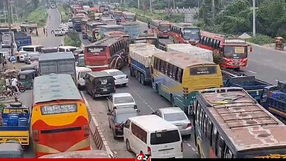 যমুনা সেতুর দুই প্রান্তে ৩০ কি.মি. যানজট