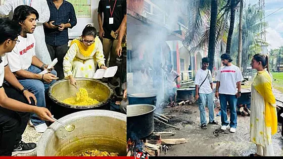 বন্যার্তদের রান্না করে খাওয়ালেন তিশা-তৌসিফ