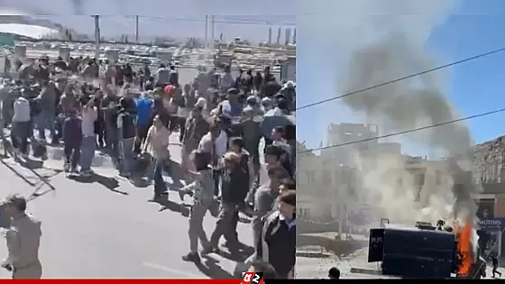 সংঘর্ষ, বিক্ষোভে উত্তাল ভারতের লাদাখ, পুলিশের গাড়িতে আগুন