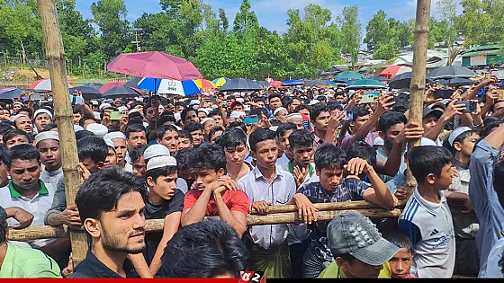৩ দফা দাবিতে কক্সবাজারে রোহিঙ্গা সমাবেশ