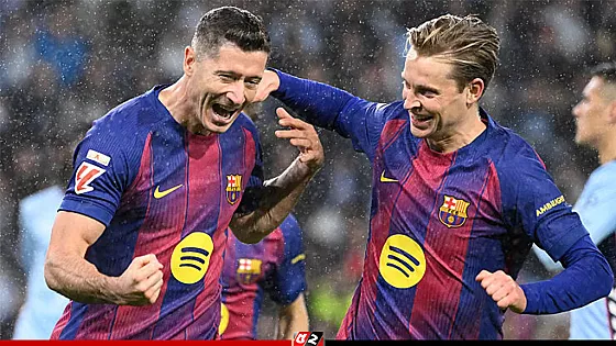 লেভানডোভস্কির হ্যাটট্রিকে দারুণ জয় বার্সেলোনার