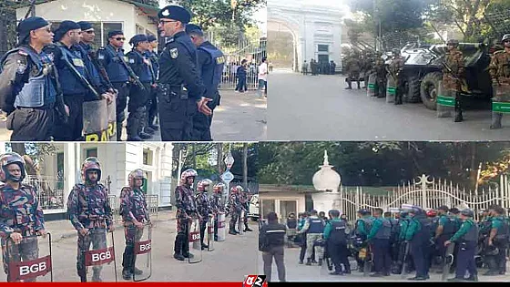 কঠোর নিরাপত্তার বলয়ে মোড়ানো আদালতপাড়া