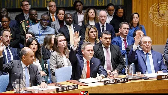 গাজা ইস্যুতে অবশেষে যুক্তরাষ্ট্রের প্রস্তাবই অনুমোদন করল জাতিসংঘ