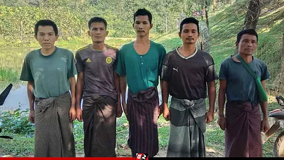 বাংলাদেশে অনুপ্রবেশের দায়ে মিয়ানমার সেনা ও বিজিপির ৫ সদস্য আটক