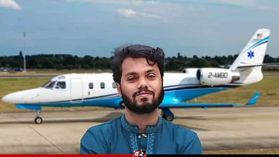  হাদিকে নিয়ে সিঙ্গাপুরের উদ্দেশে উড়ল এয়ার অ্যাম্বুলেন্স