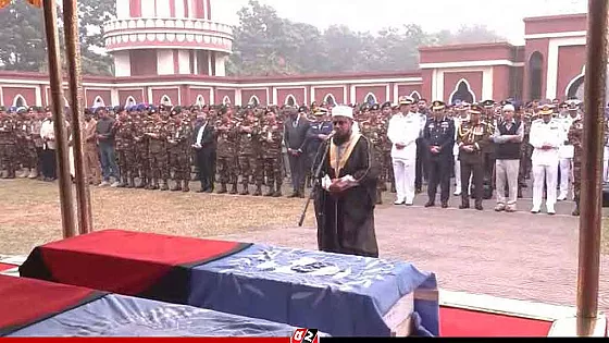 সুদানে নিহত ৬ বাংলাদেশি শান্তিরক্ষীর জানাজা সম্পন্ন