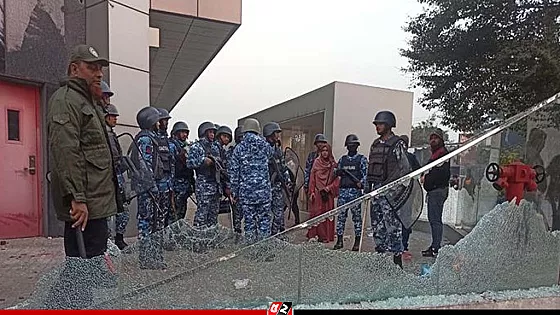 বিটিআরসি ভবনে ভাঙচুর