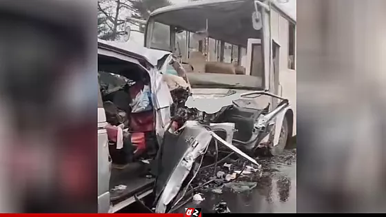বাস-মাইক্রোবাসের মুখোমুখি সংঘর্ষ,  নিহত ১২