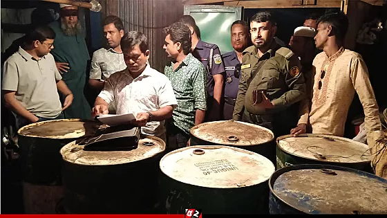 অবৈধভাবে মজুদ ৮০০ লি. পেট্রোল জব্দ, ব্যবসায়ীকে জরিমানা