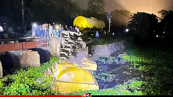 তেলবাহী ট্রেন লাইনচ্যুত, সিলেটের সঙ্গে রেল যোগাযোগ বন্ধ   