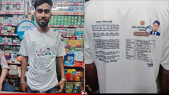 গেঞ্জিতেই ‘ফুয়েল কার্ড’, হয়রানি ঠেকাতে যুবকের অভিনব কৌশল