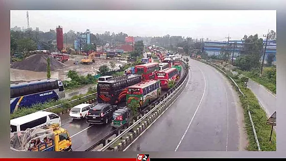 ঈদযাত্রায় ঢাকা-টাঙ্গাইল-যমুনা সেতু মহাসড়কে ৫৫ কিলোমিটার যানজট