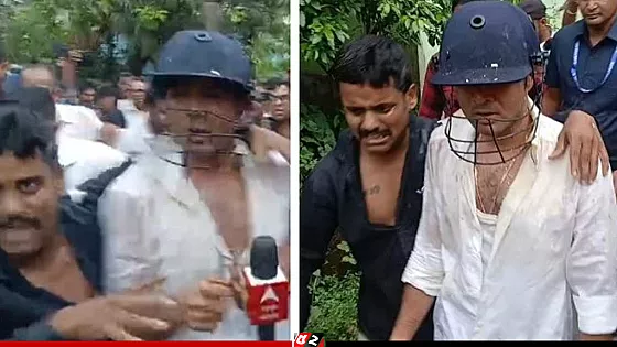 পশ্চিমবঙ্গের সাংসদ অভিষেক বন্দ্যোপাধ্যায়ের ওপর ডিম ও পাথর নিক্ষেপ