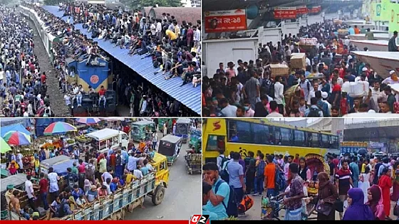 ঈদের ছুটি শেষে ঢাকায় ফিরছে মানুষ  