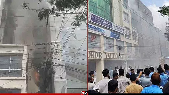 ধানমন্ডি-২৭ নম্বরে বহুতল ভবনে আগুন, নিয়ন্ত্রণে ৪ ইউনিট