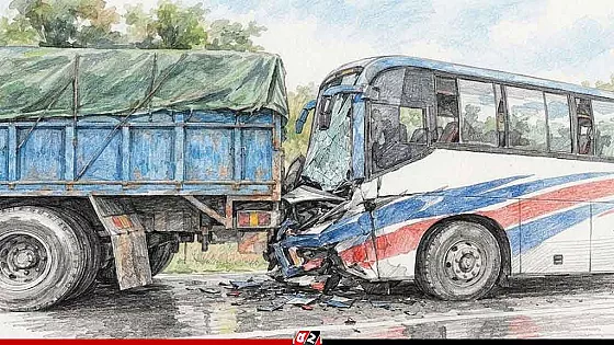 দাঁড়িয়ে থাকা ট্রাকে বাসের ধাক্কা, নিহত ৩