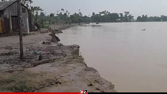 কুশিয়ারা নদীর ভাঙ্গনে বিলীন হচ্ছে সড়ক বেড়ীবাঁধসহ বসতবাড়ি