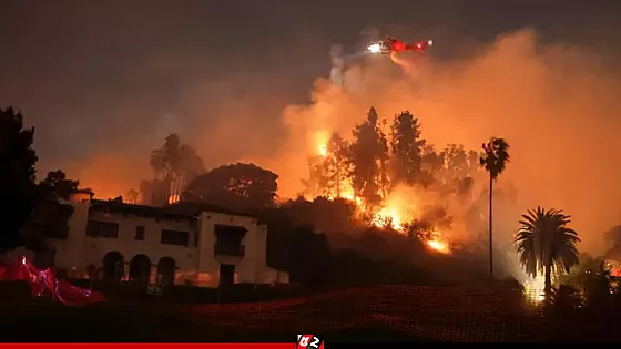 লস অ্যাঞ্জেলেসে দাবানল দ্রুত ছড়িয়ে পড়েছে, হলিউড হিলসেও আগুন