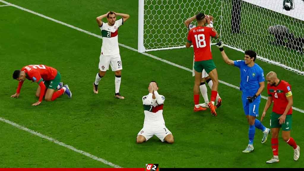মরক্কোর কাছে অপ্রত্যাশিতভাবে হেরে যাওয়ায় পর্তুগালের ক্রিশ্চিয়ানো রোনালদো হতাশ হয়ে পড়েন
