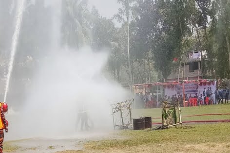 কুড়িগ্রামে ভূমিকম্প ও অগ্নিকান্ড বিষয়ক মহড়া অনুষ্ঠিত