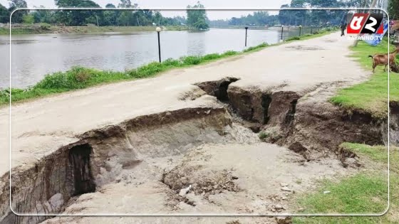 দীর্ঘদিন বাঁধ সংস্কার না করায় ধ্বসে যাওয়ার শঙ্কা