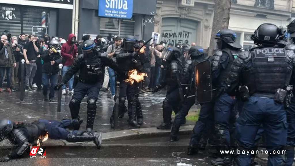 ফ্রান্সে বিক্ষোভকারীদের সঙ্গে সংঘর্ষে শতাধিক পুলিশ আহত