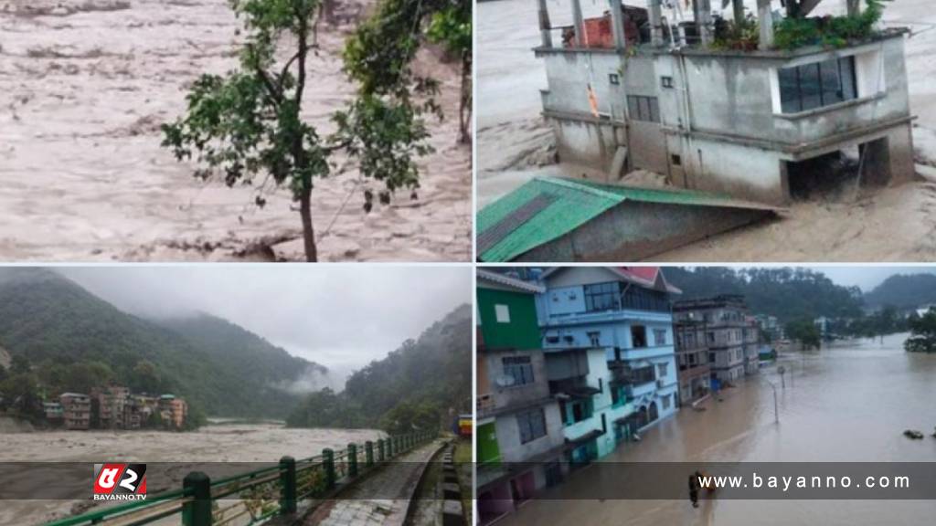 সিকিমে হঠাৎ বন্যায় ২৩ ভারতীয় সেনা নিখোঁজ সিকিমে হঠাৎ বন্যা