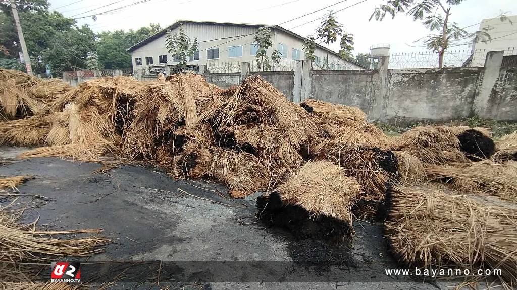 কালিয়াকৈরে খড় বোঝাই ট্রাকে আগুন
